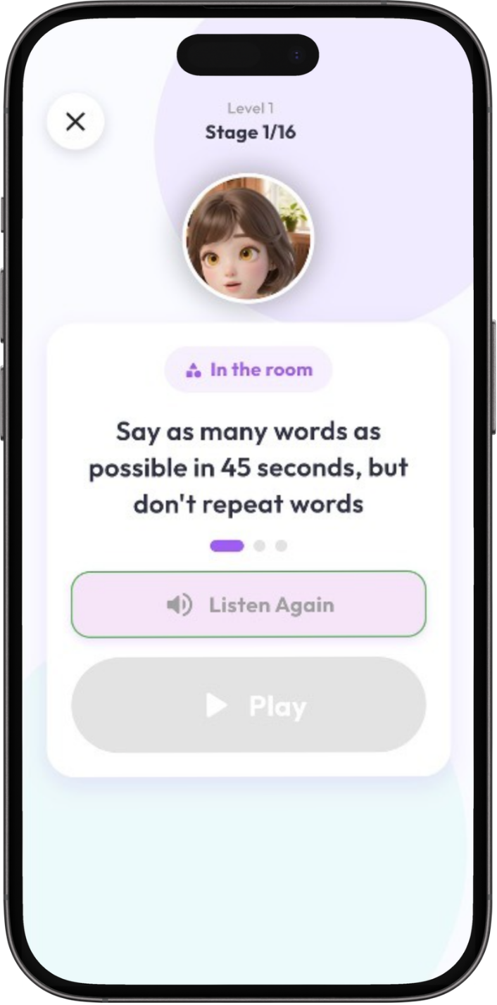 Speak game interface